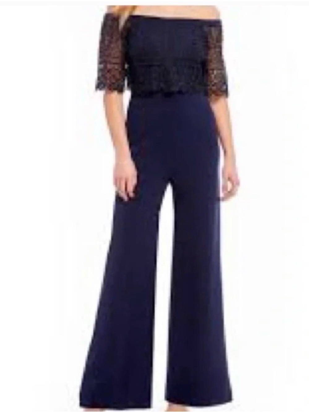 Navy Lace Bodice Jumpsuit